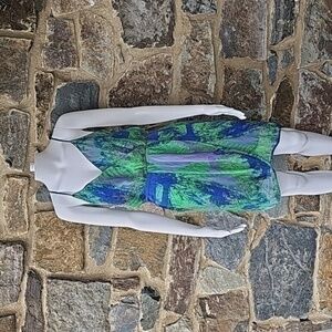 Charlie Jade Mini Dress Womens SP l Multi Printed Spaghetti Strap Faux Wrap